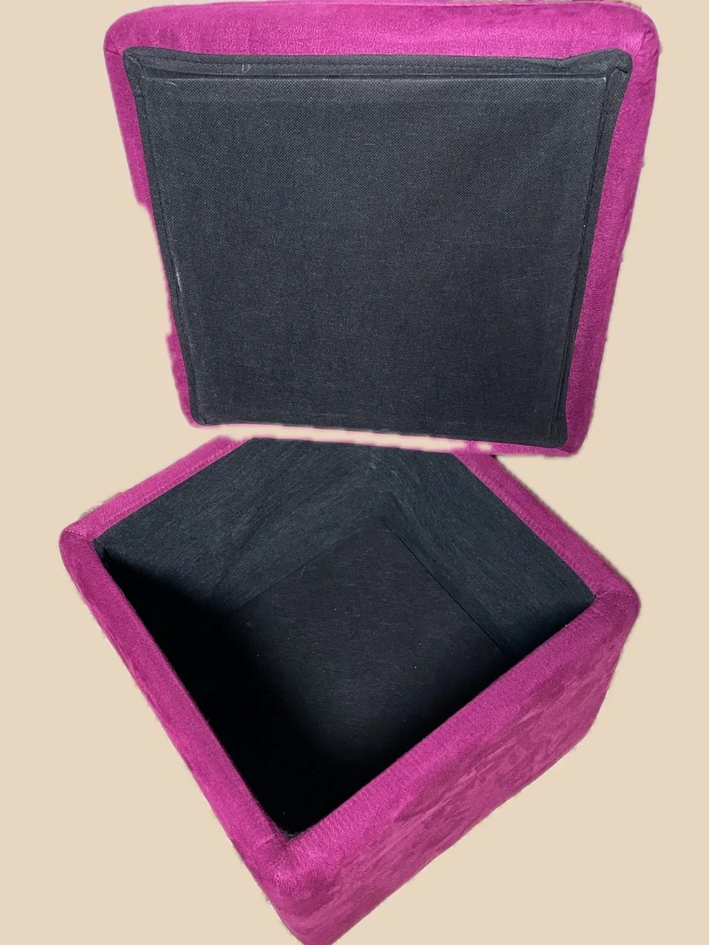 Target Plush Velvety Suede Square Storage Ottoman - Magenta (14.5”x 14.5x 15”H)